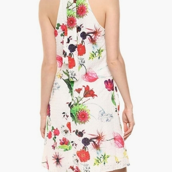 Laundry by Shelli Segal Floral Eyelet Halter Dress White 0 - Picture 3 of 13